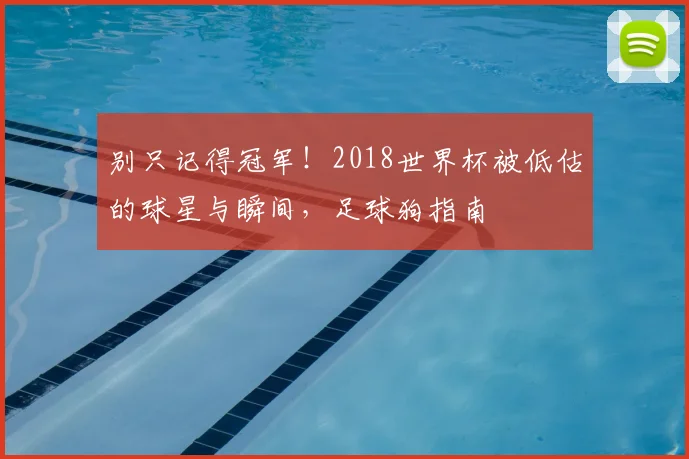 别只记得冠军！2018世界杯被低估的球星与瞬间，足球狗指南